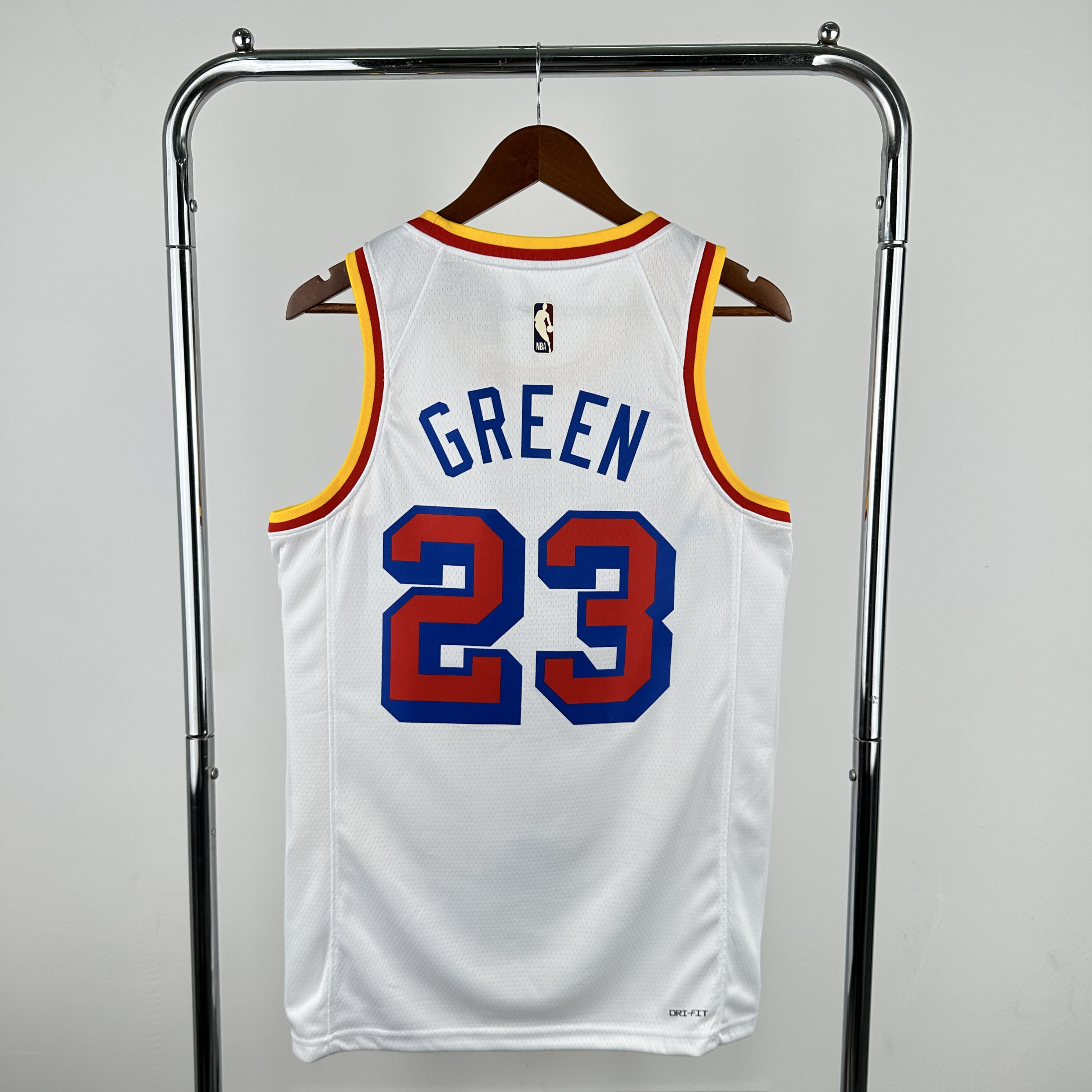 Men Golden State Warriors 23 Green White Season Throwback Nike 2025 NBA Jersey